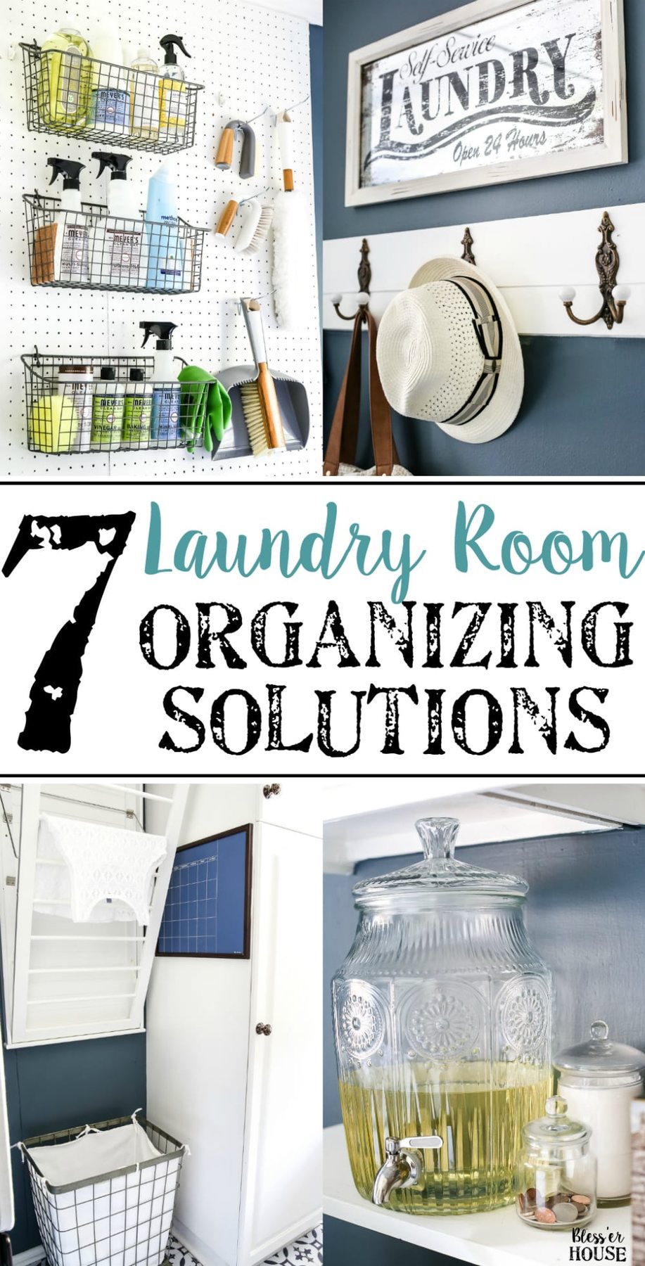 7 Must-Have Laundry Room Organizing Solutions | unigumushane.com - 7 essential items to get your laundry room organizing off like a well-oiled machine- how to organize cleaning supplies, laundry items, and household tools.