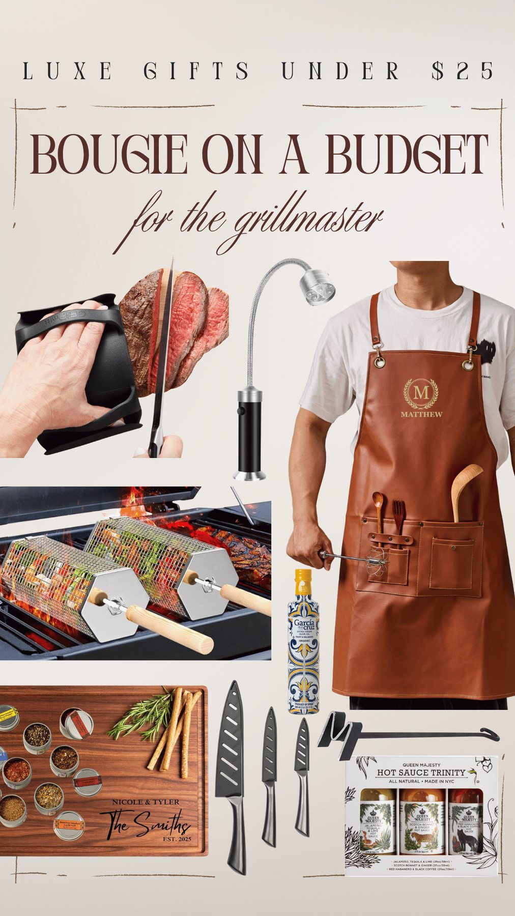 cheap gift ideas under $25 grilling barbecue grillmaster cooking chef grill for him dad grandpa uncle brother friend boyfriend