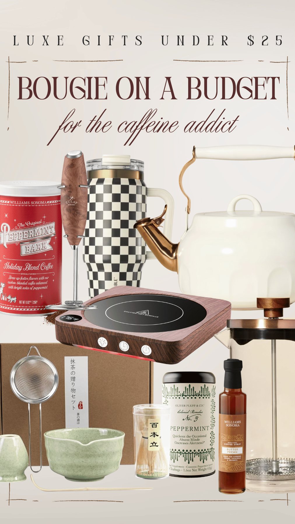 cheap gift ideas under $25 coffee tea caffeine addict mom grandma girlfriend sister aunt best friend