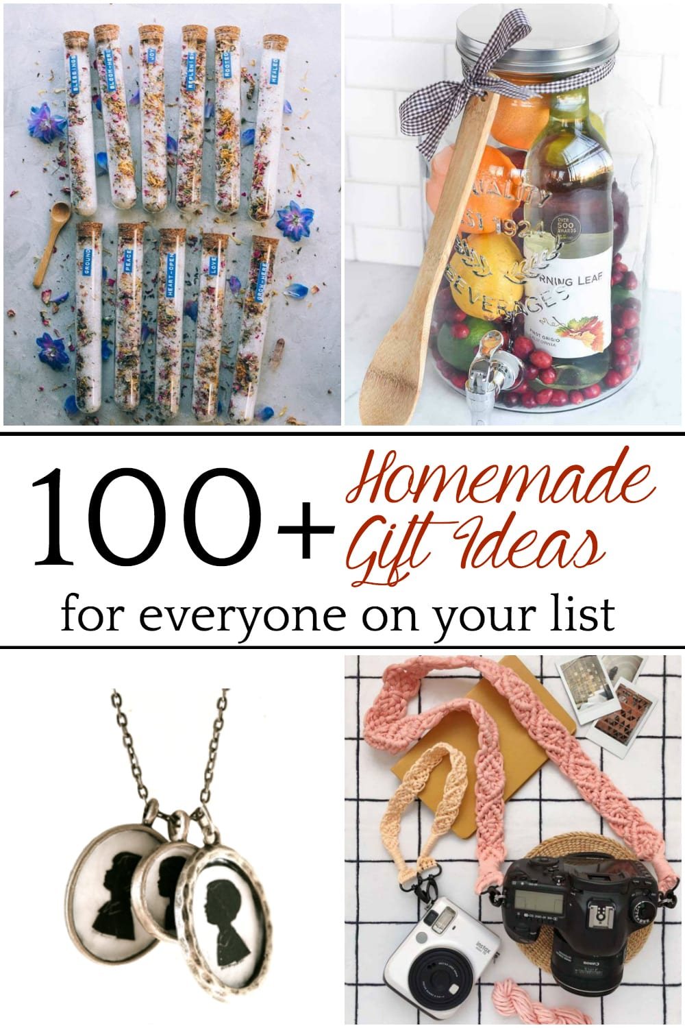 Over 100 DIY Christmas Gifts for Everyone on Your List | Over 100 brilliant DIY Christmas gifts related to homemade toys, home decor, fashion, beauty, food, and crafts.