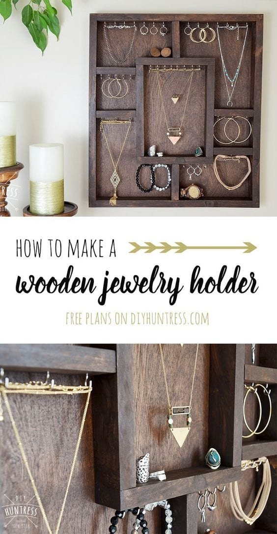 wooden jewelry holder