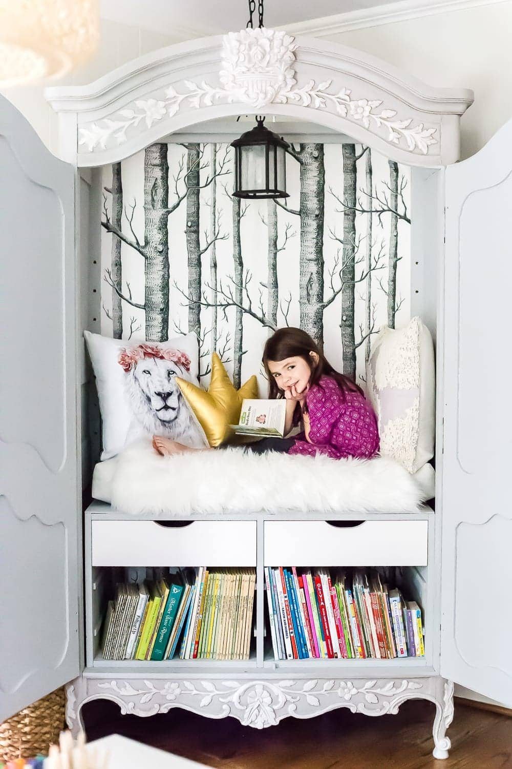 A dated, unorganized playroom gets a bright and whimsical makeover with organizational strategies, ideas for adding function, and DIY-able projects to create the perfect kid's space on a budget. #kidsroom #playroom #kidsdecor #toyorganizing