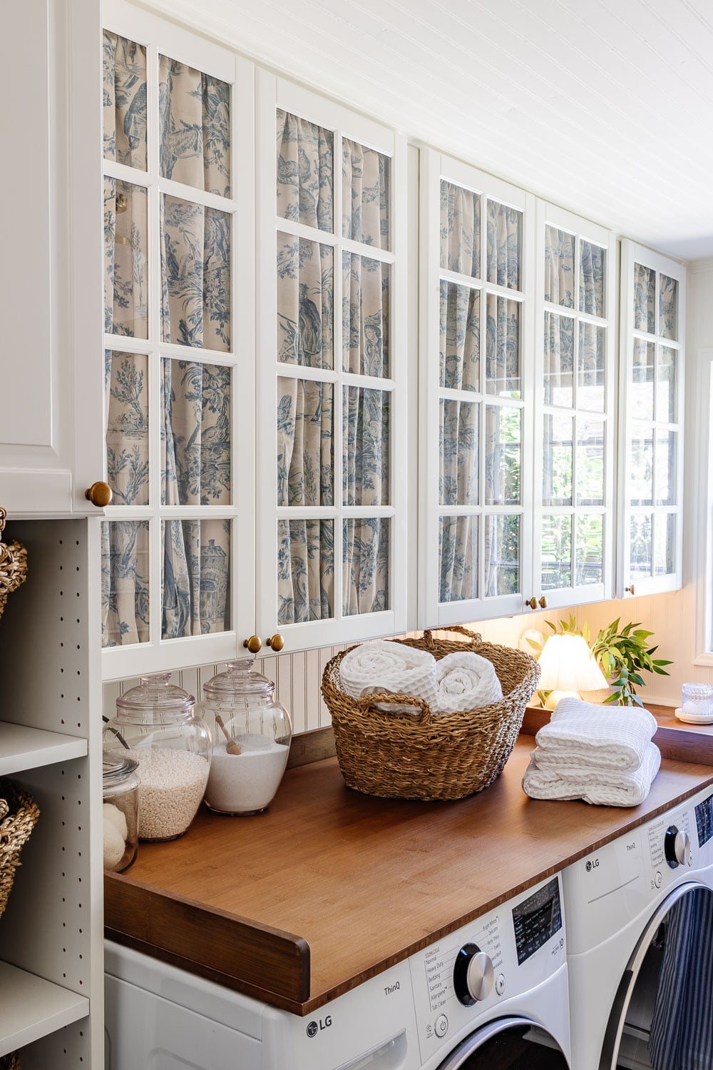 No Sew DIY Fabric Cabinet Doors That Hide Clutter in Style