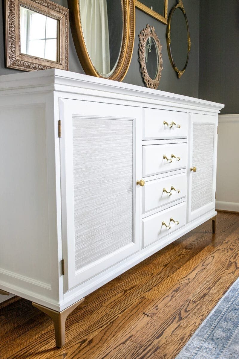 Footed Grasscloth Buffet Makeover