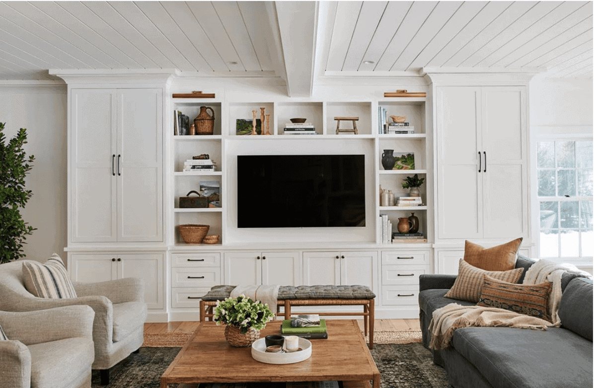 DIY built-ins to disguise a TV