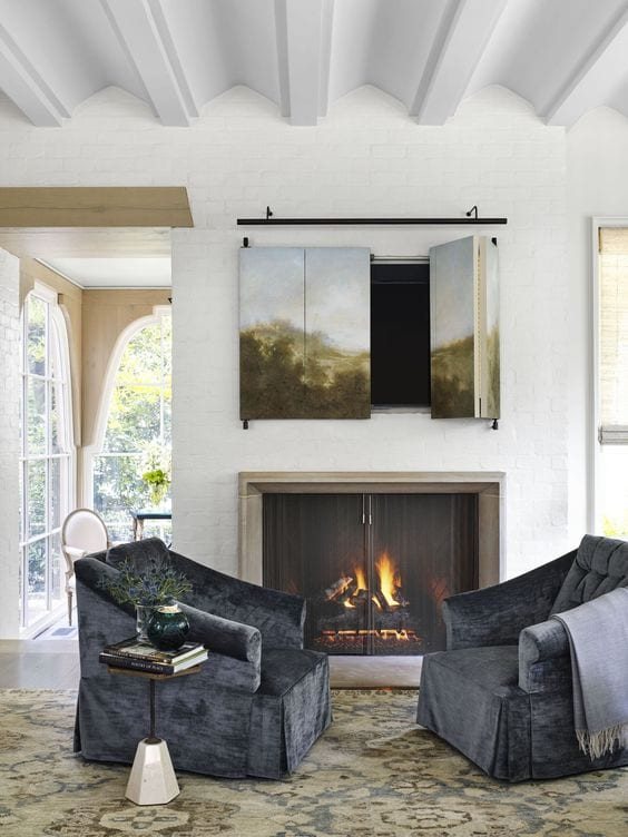 Hide your TV behind a piece of art.