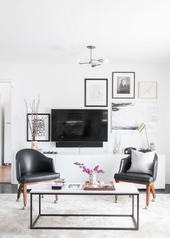 Add an eclectic gallery wall behind your TV