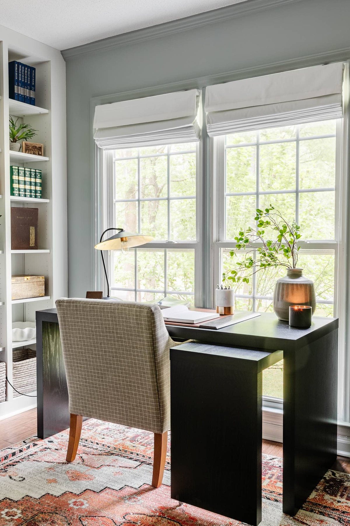 benjamin moore boothbay gray in a home office