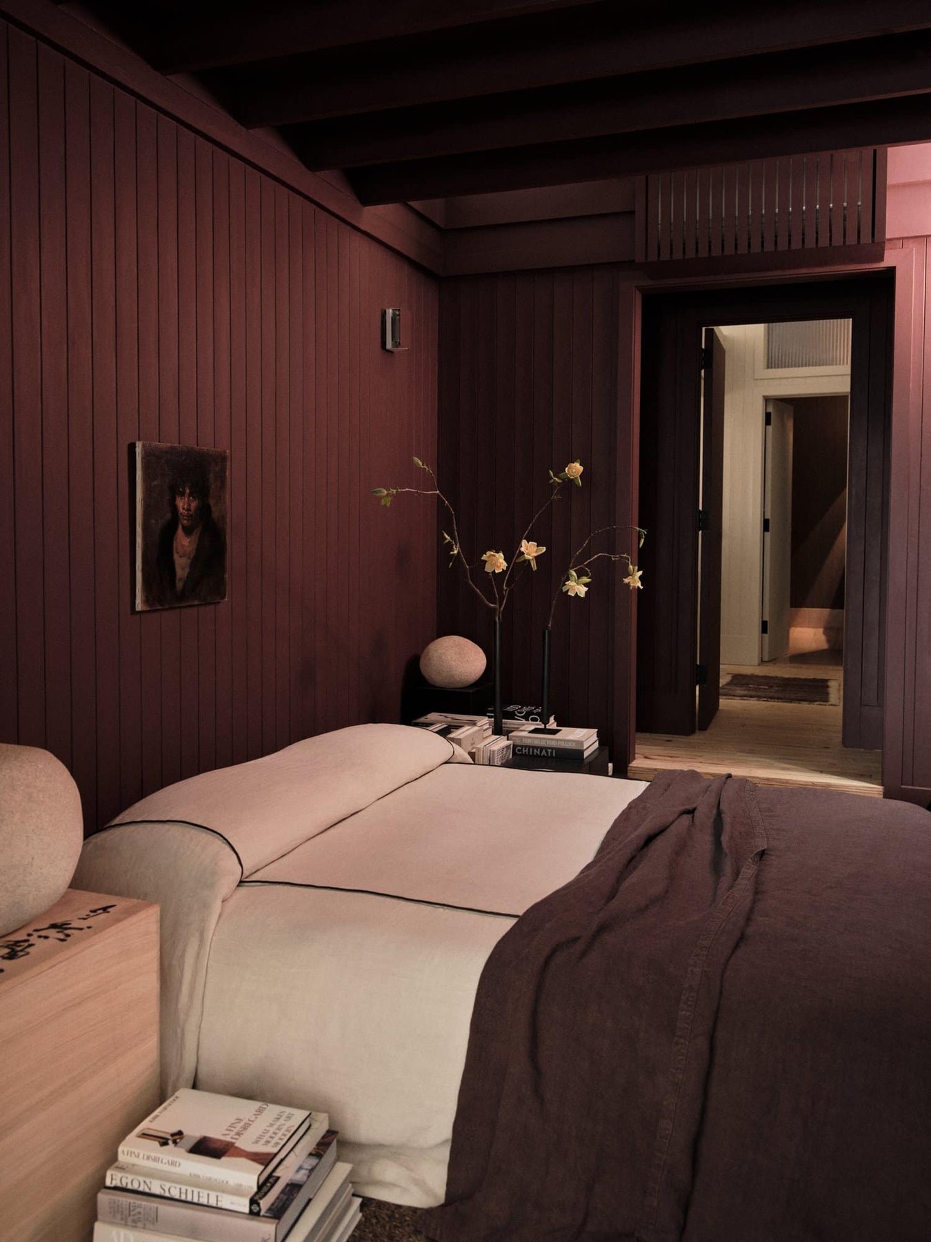 farrow and ball deep reddish brown dark red bedroom colin king studio