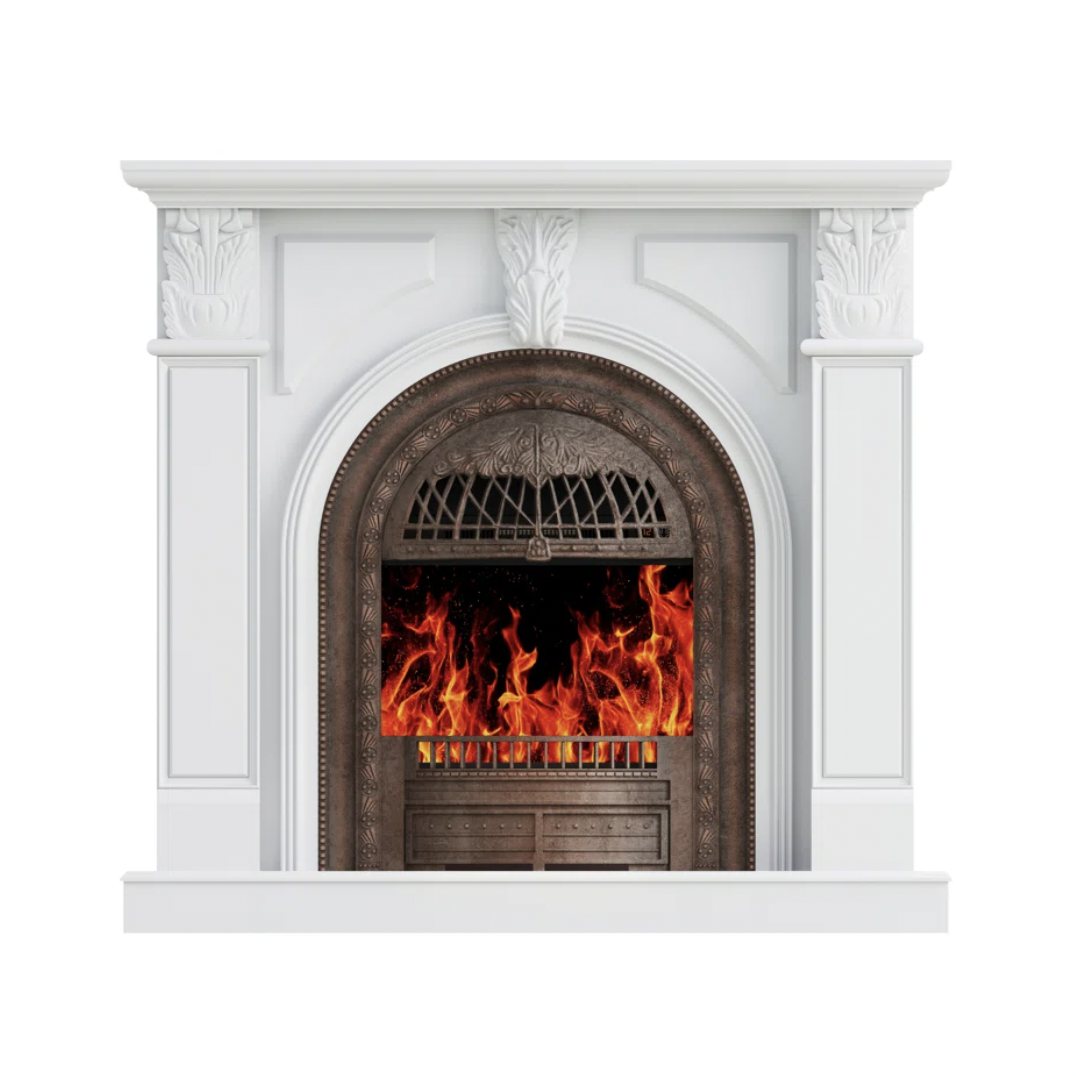 Copper Birdcage Insert French Style Electric Fireplace