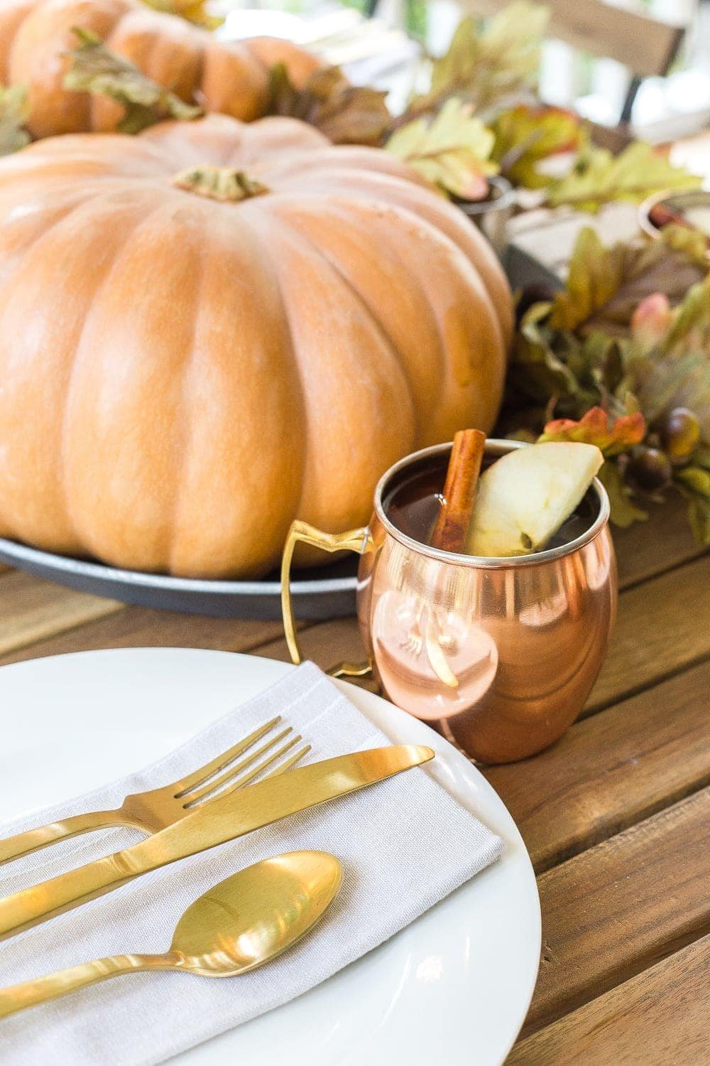 cozy copper tablescape