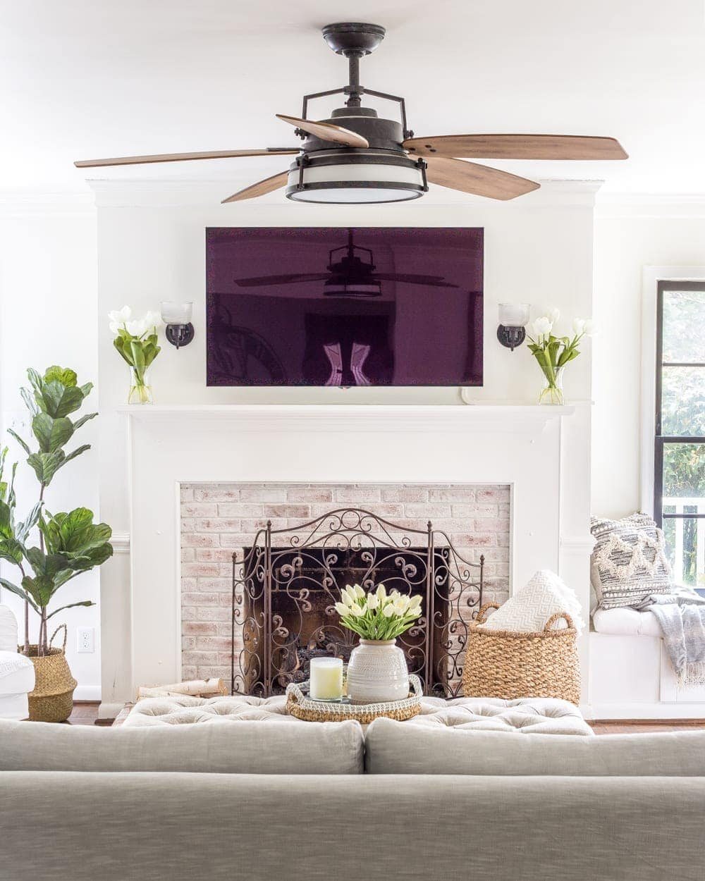 Big Impact Ways to Redecorate a Room Inexpensively | change paint color - Benjamin Moore Swiss Coffee walls