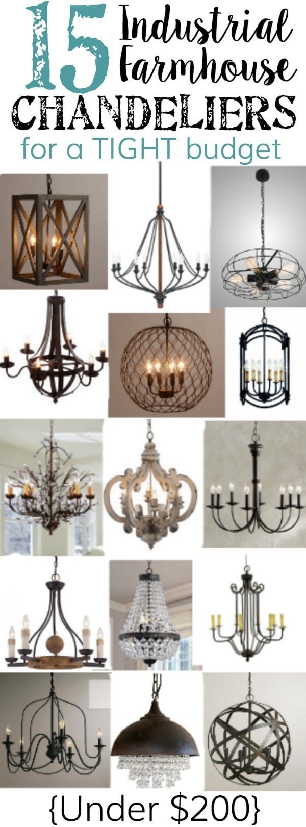 15 Industrial Farmhouse Chandeliers for a Tight Budget