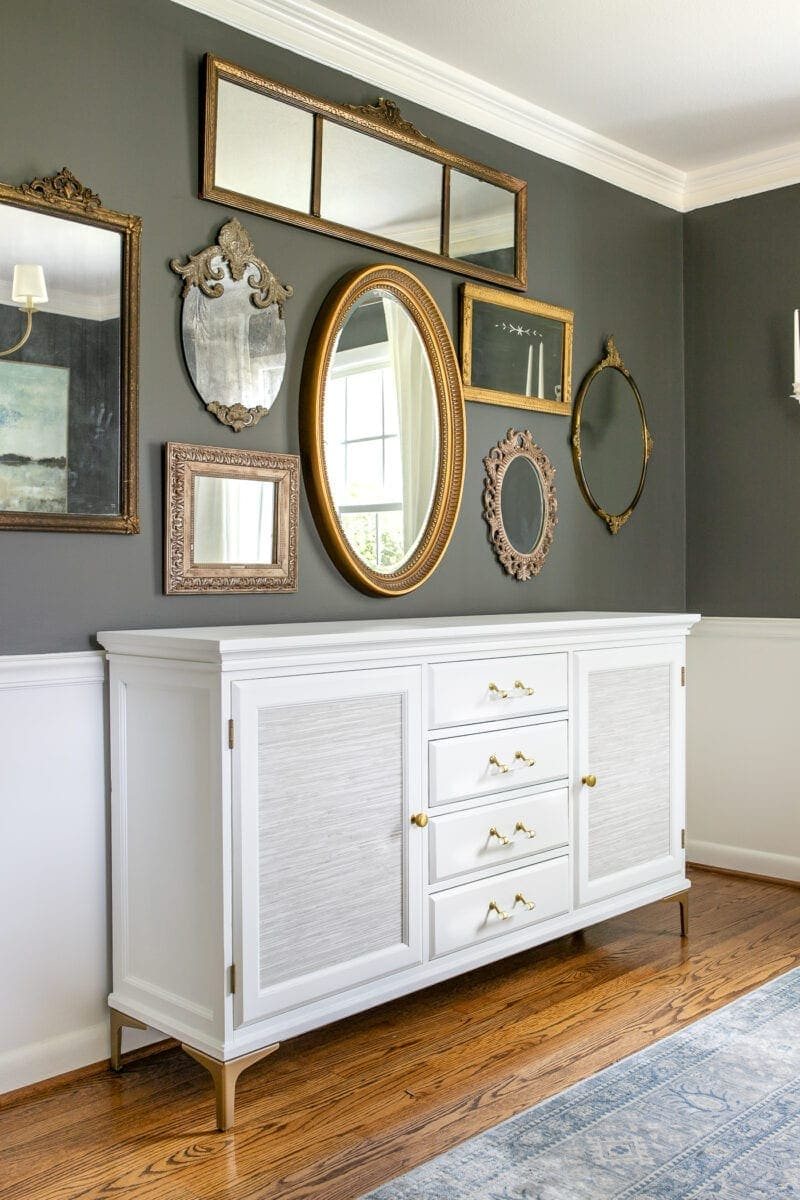 Footed Grasscloth Buffet Makeover