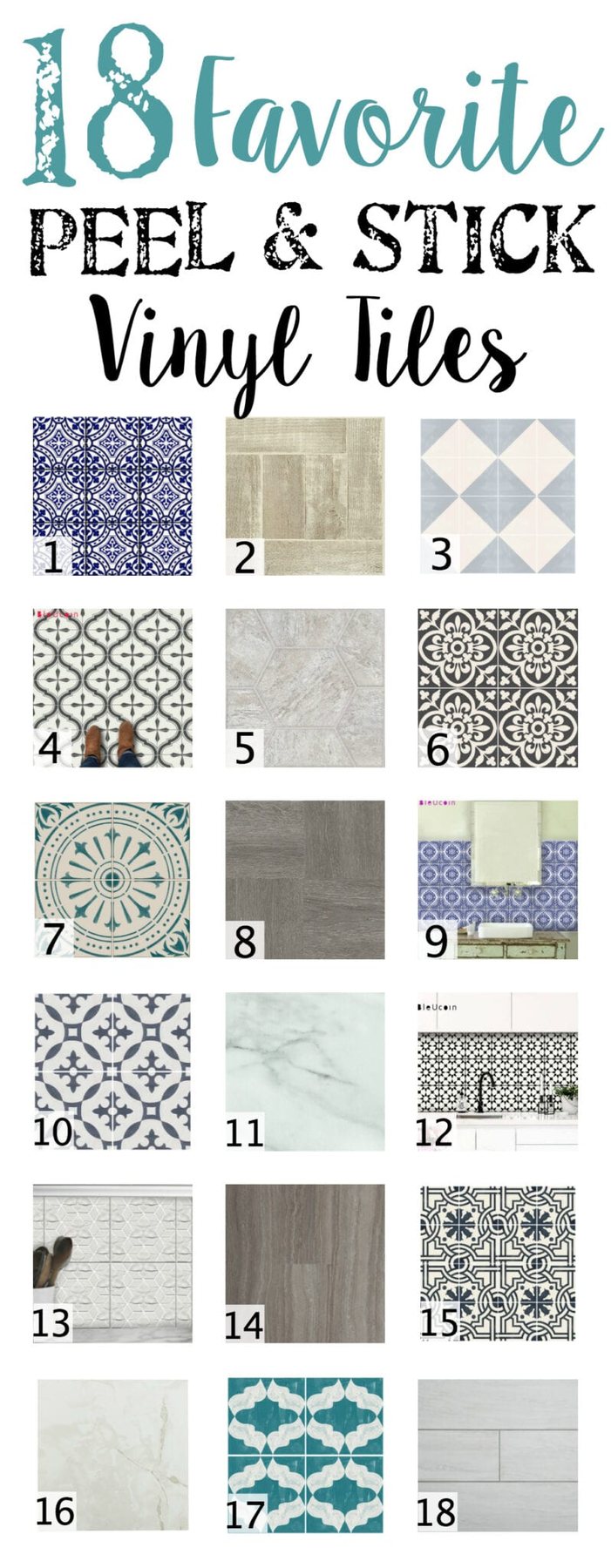 18 Favorite Peel and Stick Vinyl Tiles