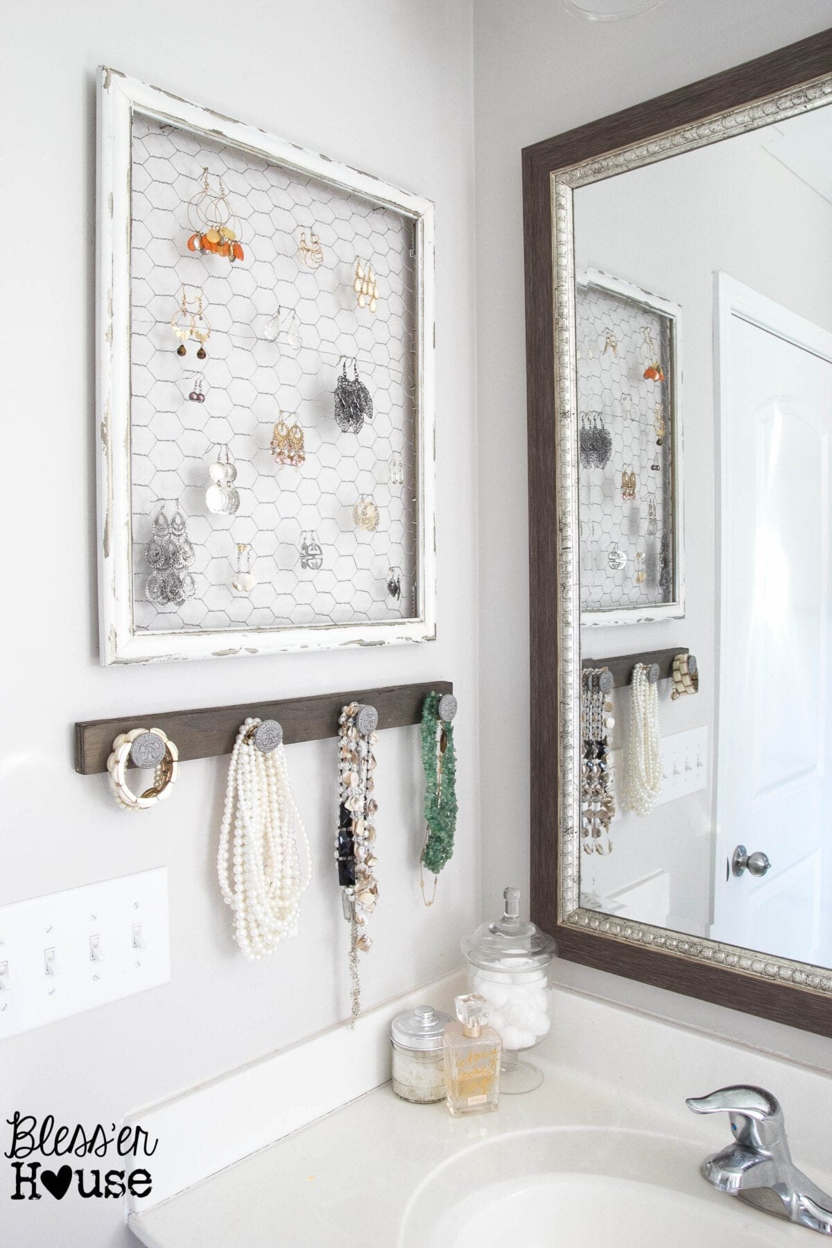 DIY Rustic Industrial Jewelry Organizer