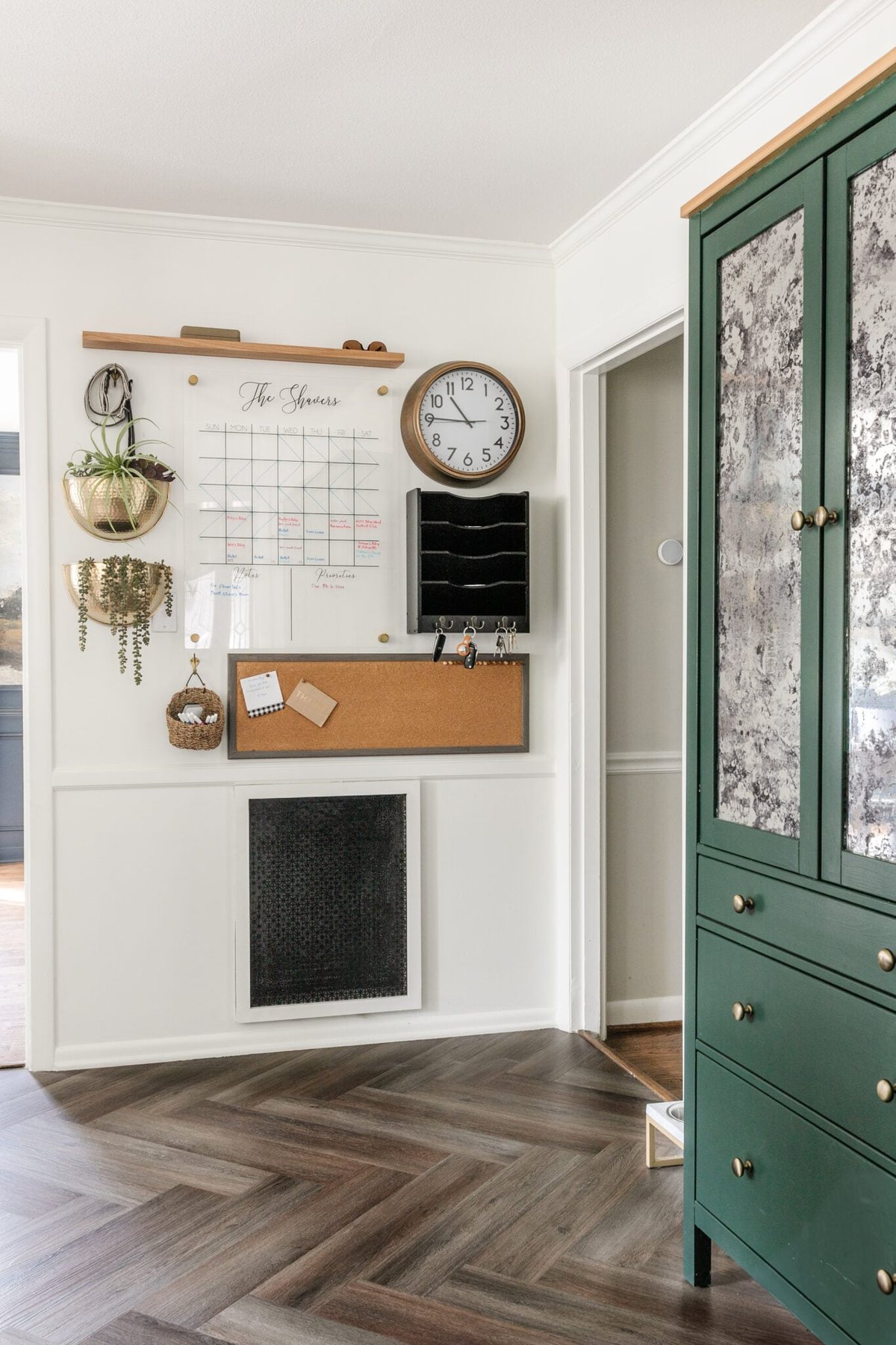command center wall with calendar and memo board