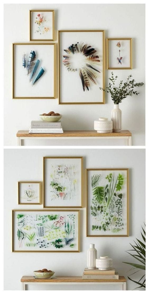 Inexpensive DIY Wall Decor Ideas | pressed flower art