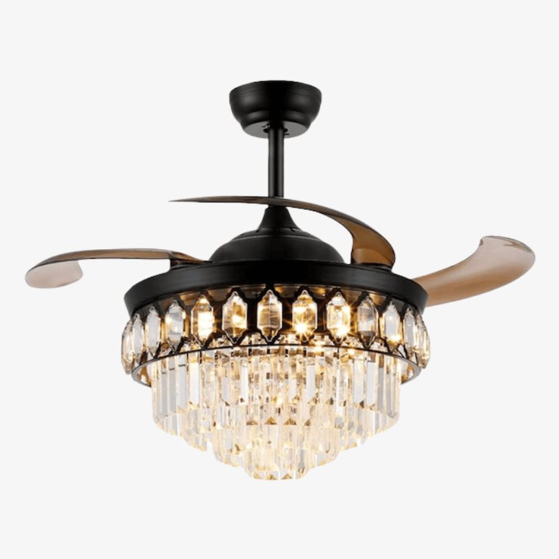 retractable black crystal fandelier