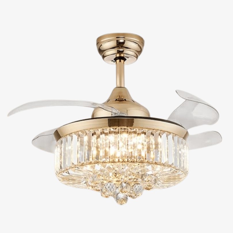 modern crystal retractable fan