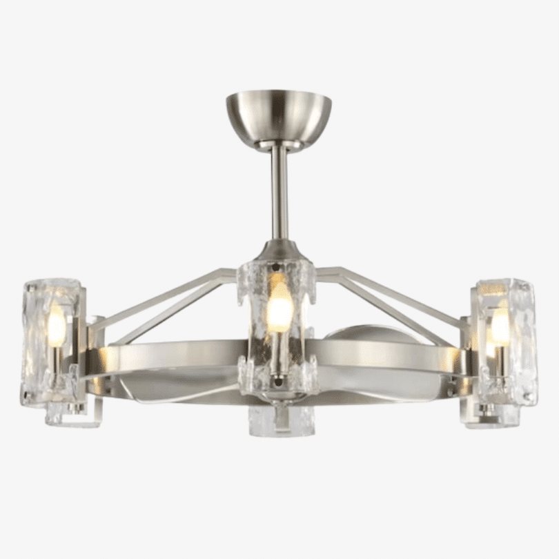 satin nickel fandelier