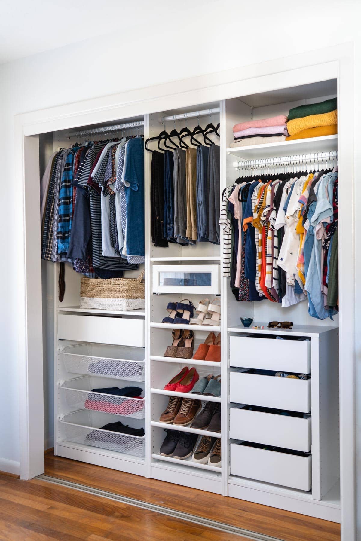 doors removed from a reach in closet