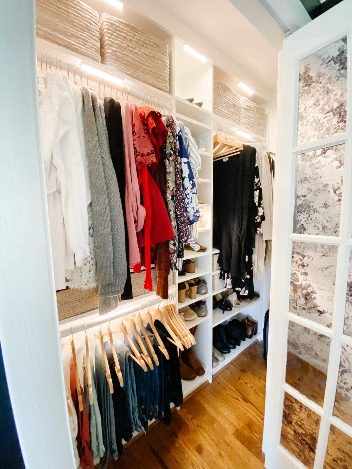 Motion sensor wireless lights in a closet