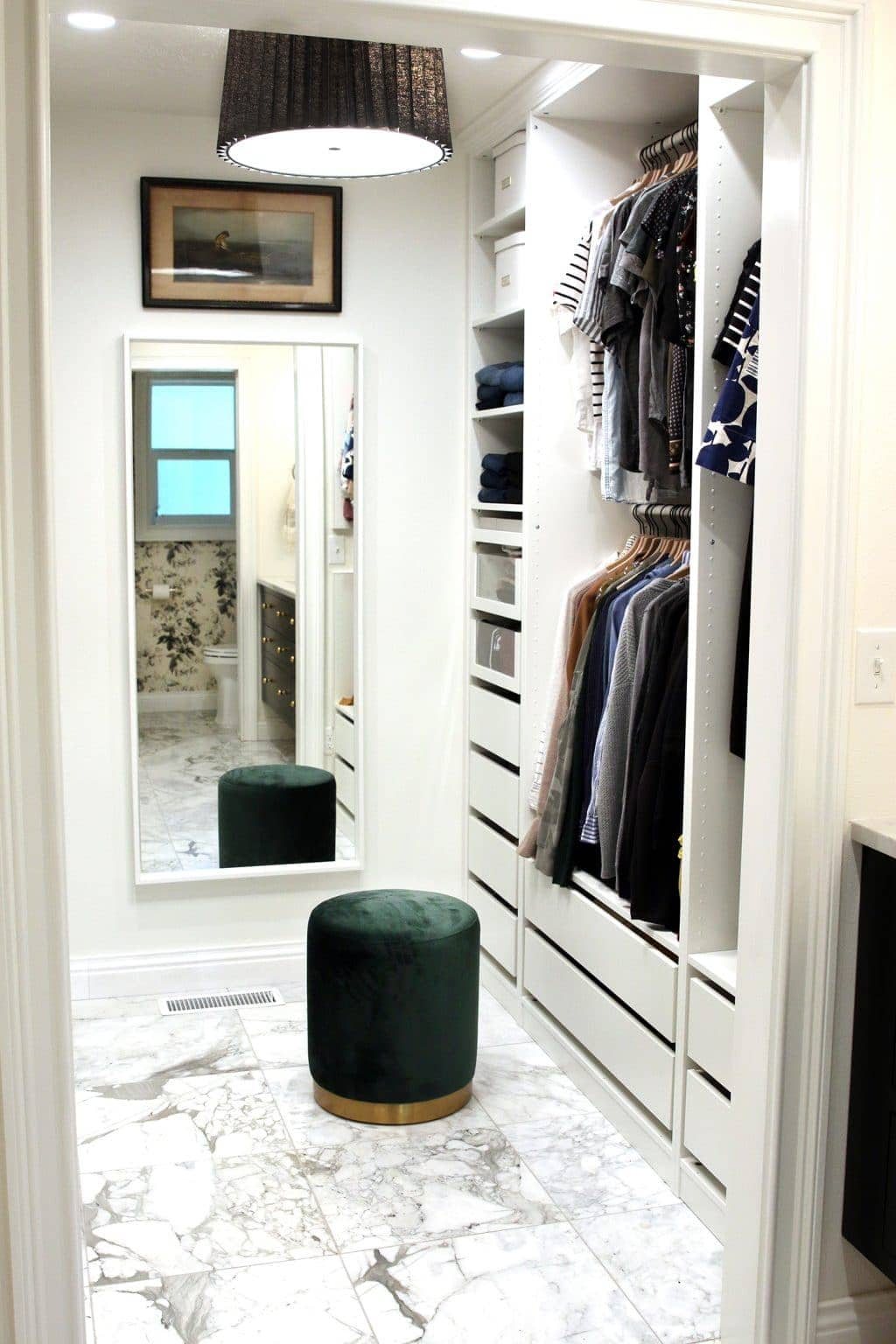 IKEA PAX Closet with full length mirror and dressing stool
