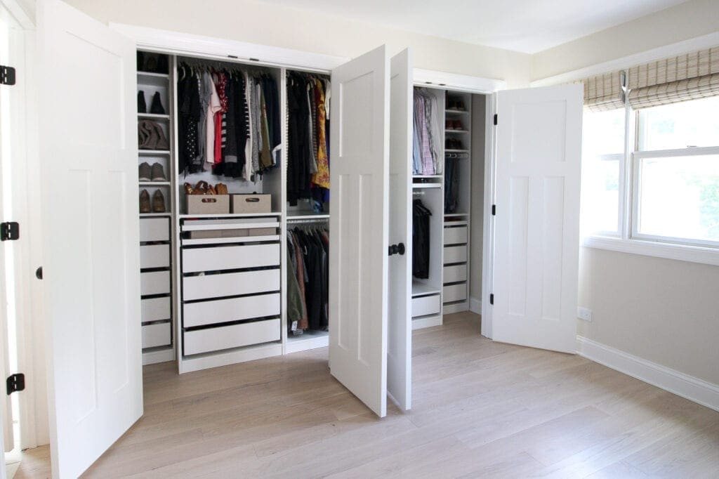 his and hers IKEA PAX Closets