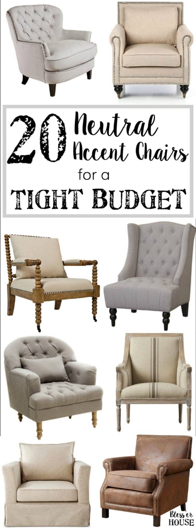 20 Neutral Accent Chairs for a Tight Budget | unigumushane.com - 20 of the most highly rated neutral accent chairs fit for any type of space for less than $399.