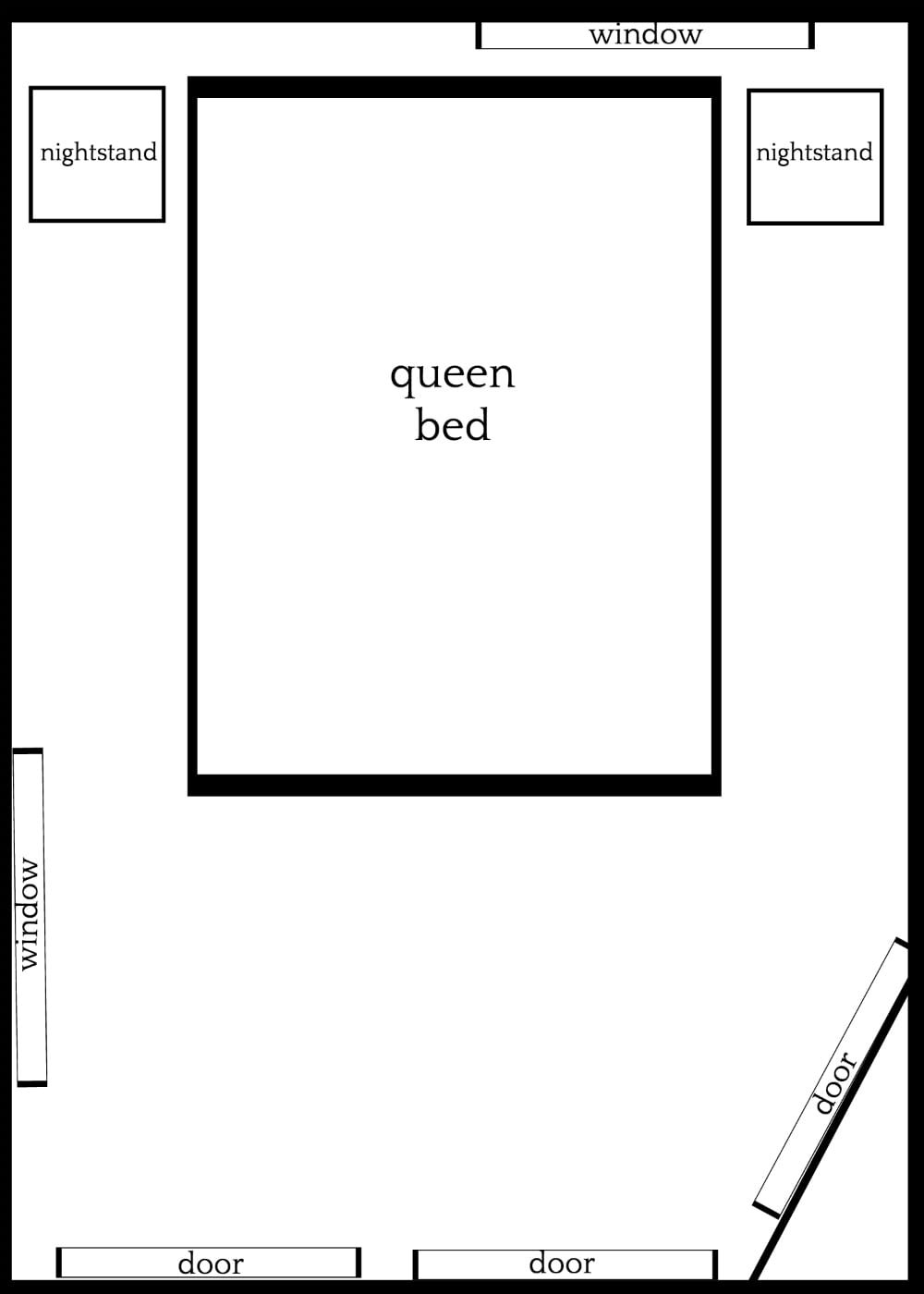 3 Furniture Layouts for a Small Bedroom With an Off-Centered Window