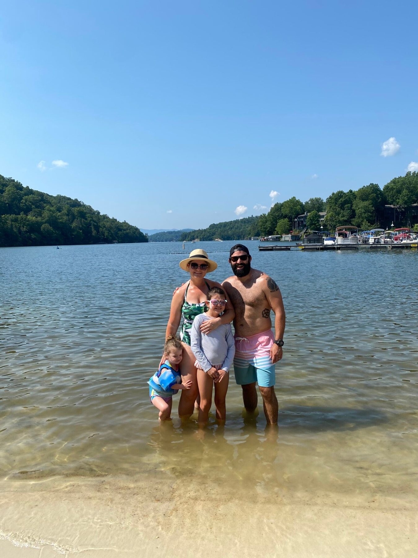 private beach at Rumbling Bald Resort