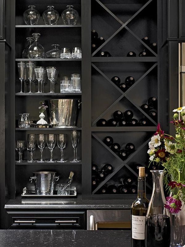 Wine storage between studs