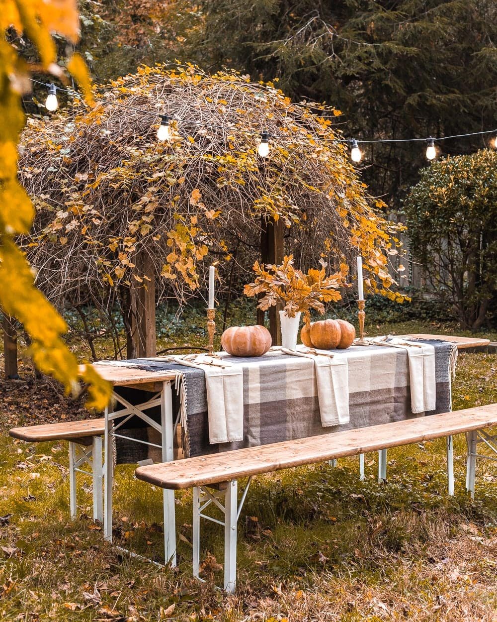 Beer Garden Table Makeover and Alfresco Thanksgiving