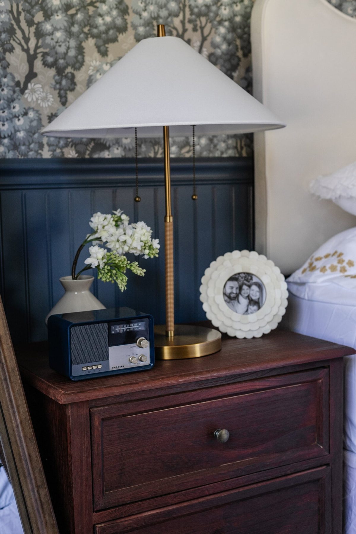 nightstand with radio