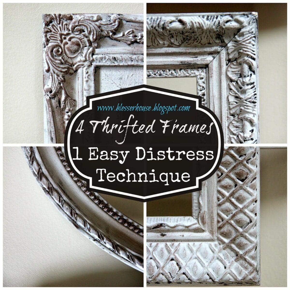 4 Thrifted Frames, 1 Easy Distress Technique