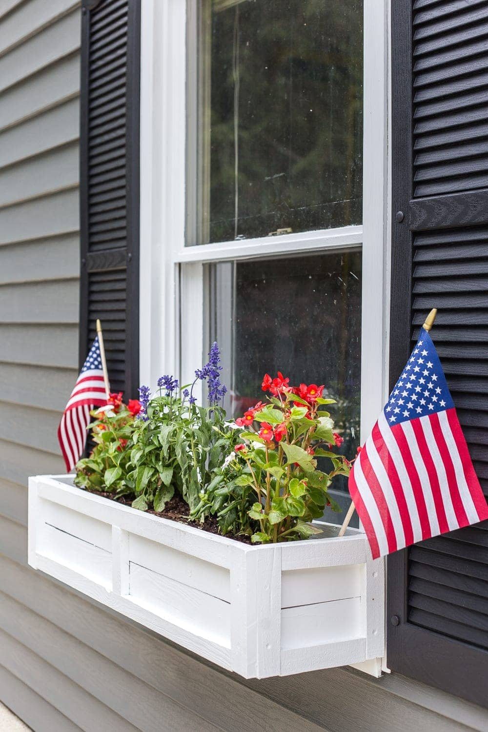 DIY window box using scrap wood