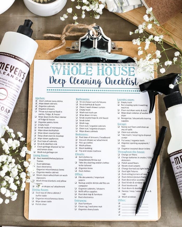 house cleaning checklist