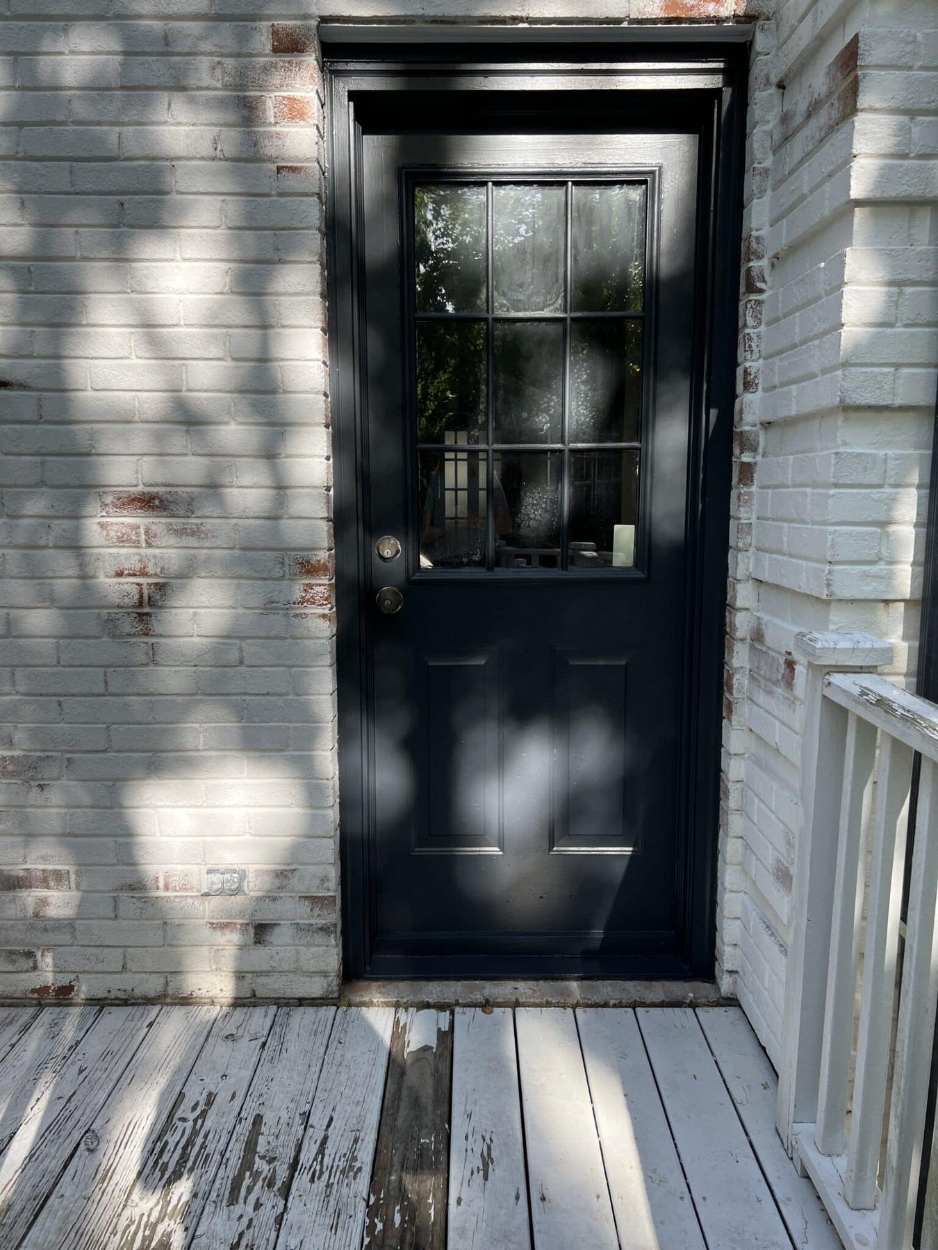 side door before with chipped paint