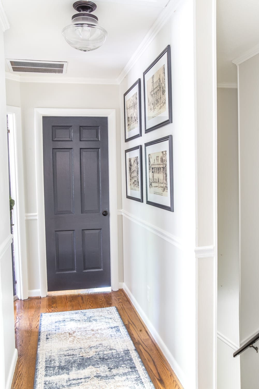 architectural printable art in a hallway