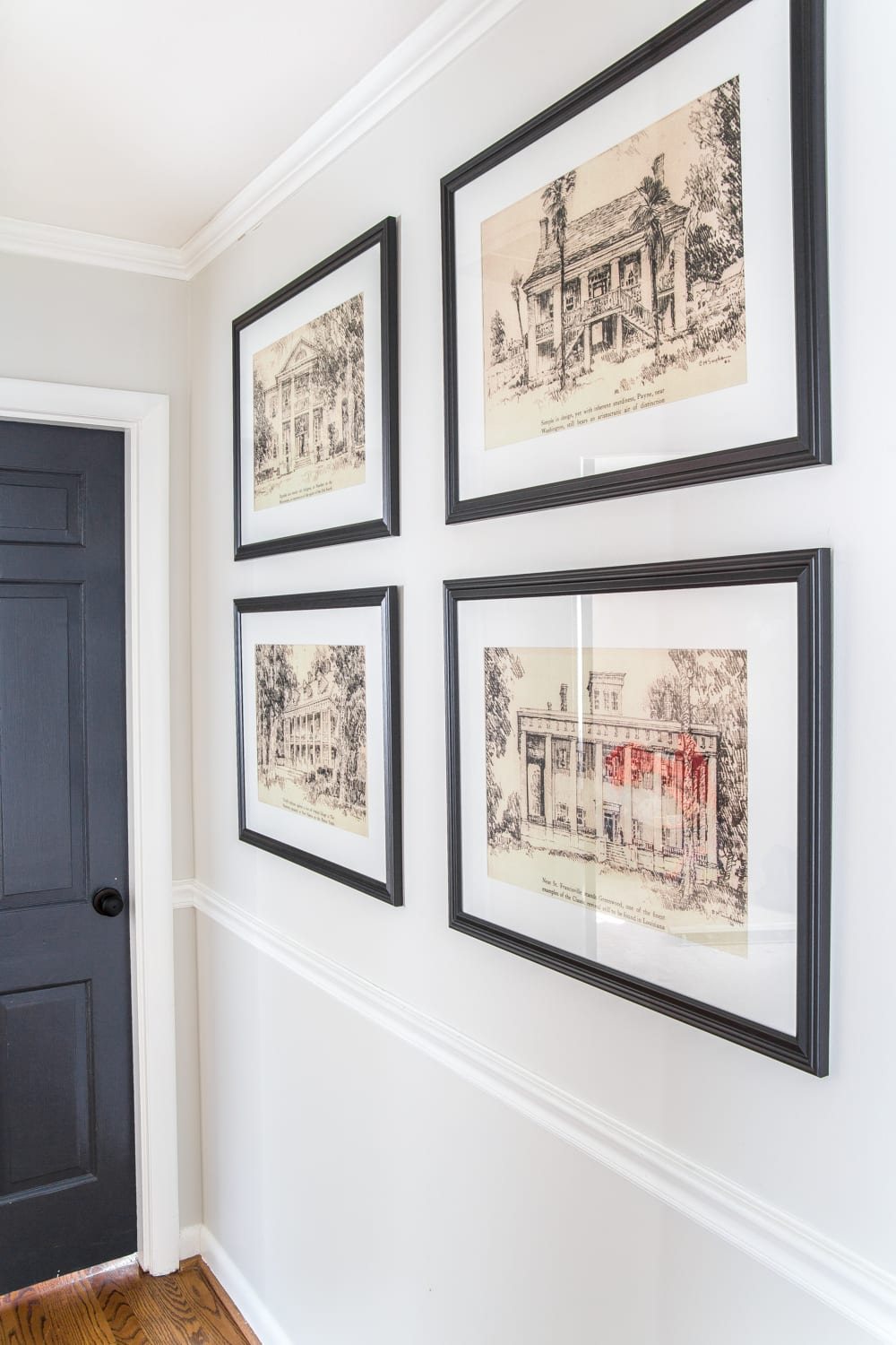 architectural printable art in a hallway