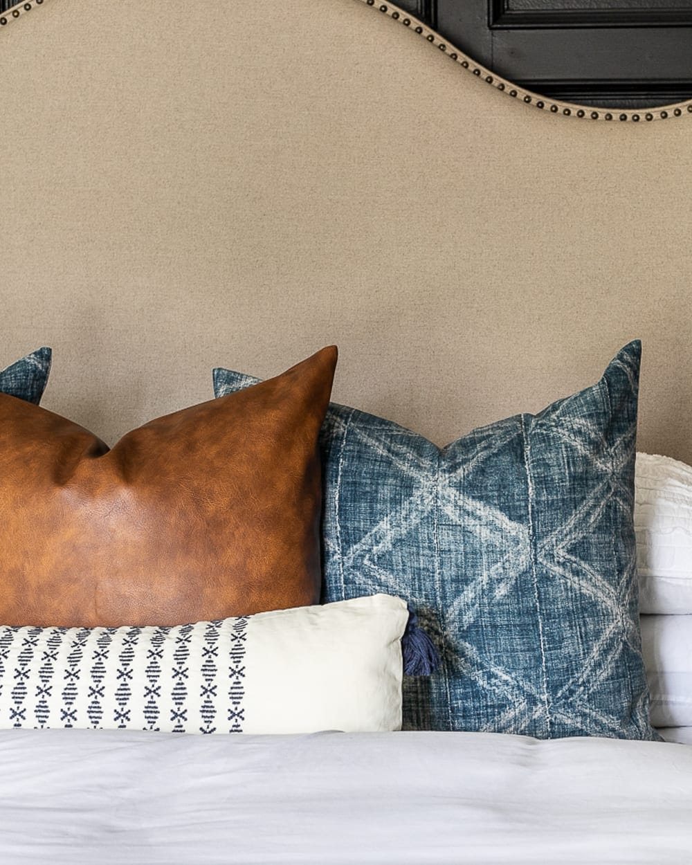 throw pillows on a bed