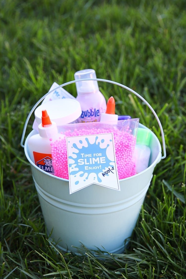 DIY slime gift basket