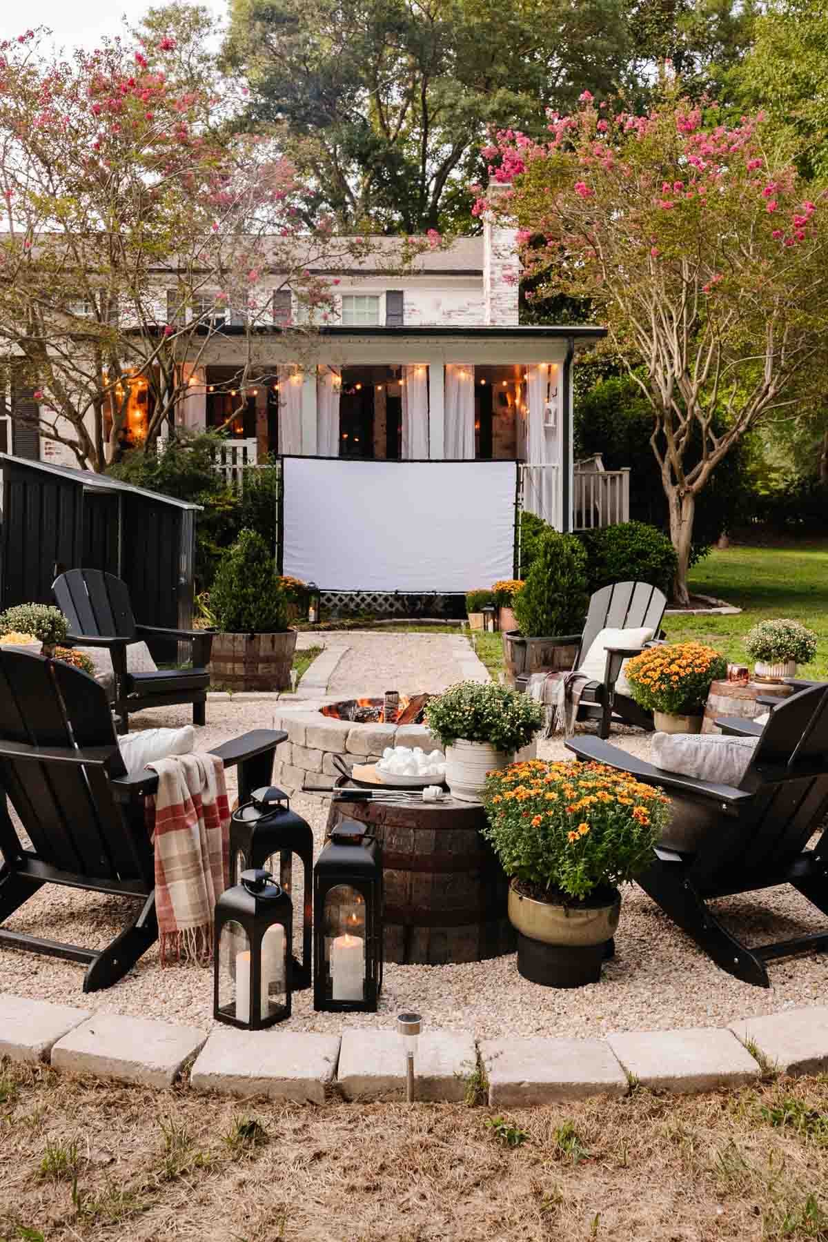fall decor fire pit ideas