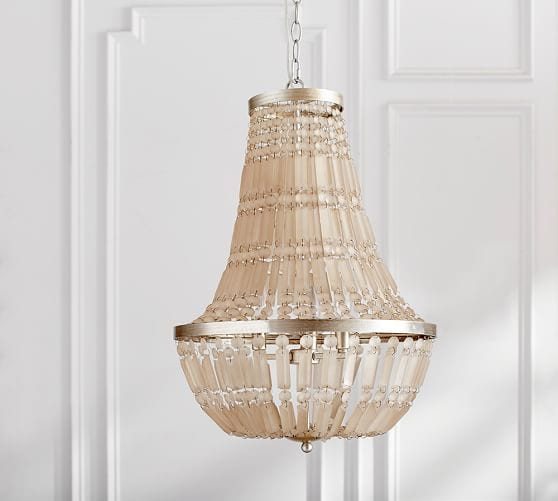 Semi-DIY Antique Gold Frosted Crystal Light Fixture | unigumushane.com - A quick and simple tutorial for how to makeover a light fixture for an antique gold frosted crystal effect with a high-end designer look at half the price.