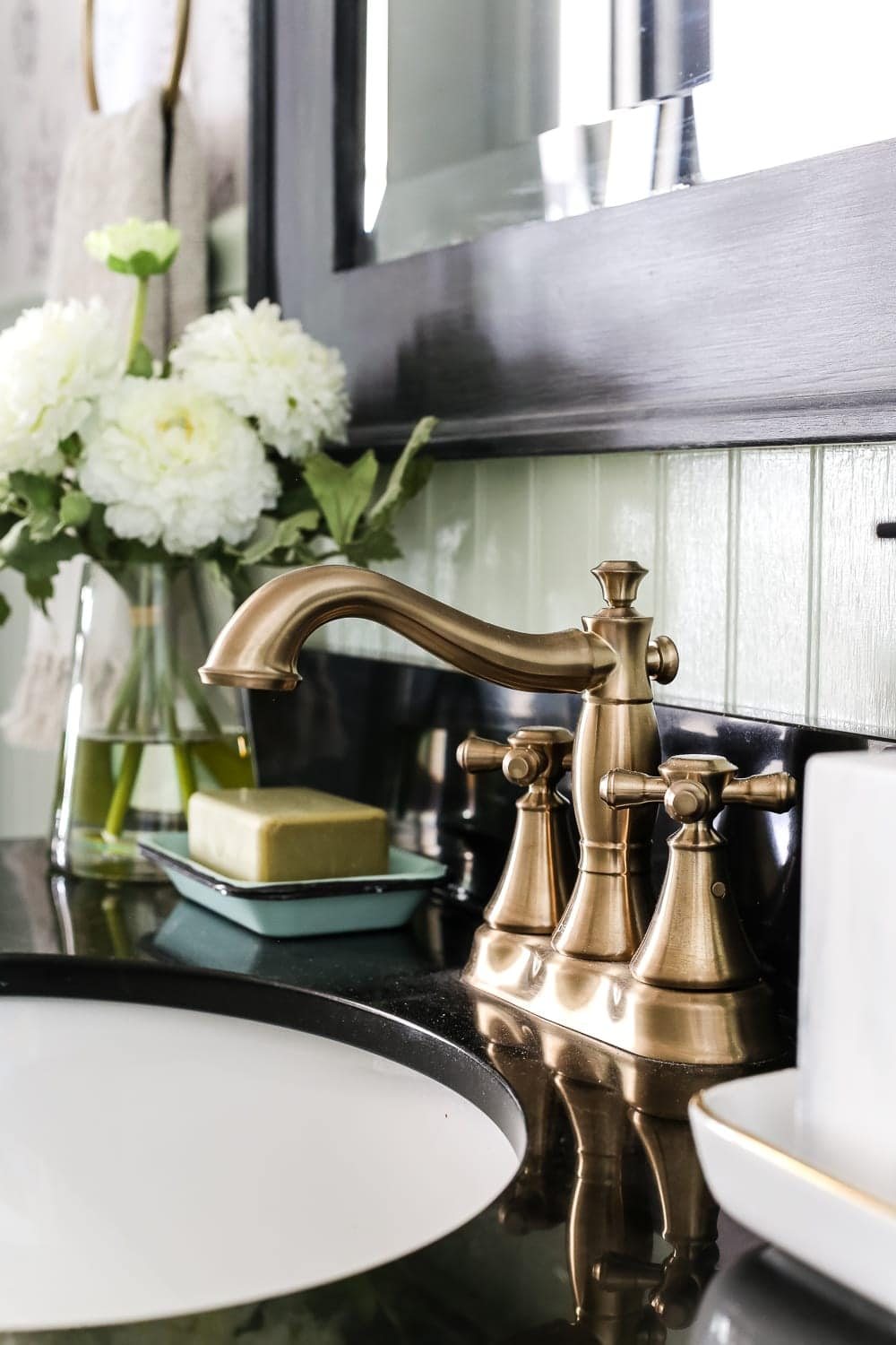 Aqua Meets Urban Powder Room Reveal
