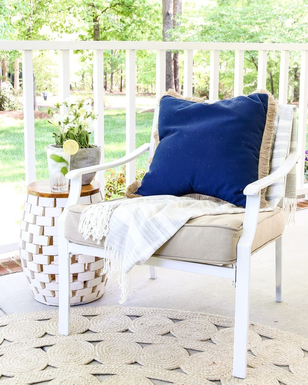 The Secret to Arranging a Versatile Outdoor Space | unigumushane.com - 1 trick for arranging a versatile outdoor space to get the most function out of a small porch, plus decorating ideas to make it inviting with TJ Maxx. #sponsored