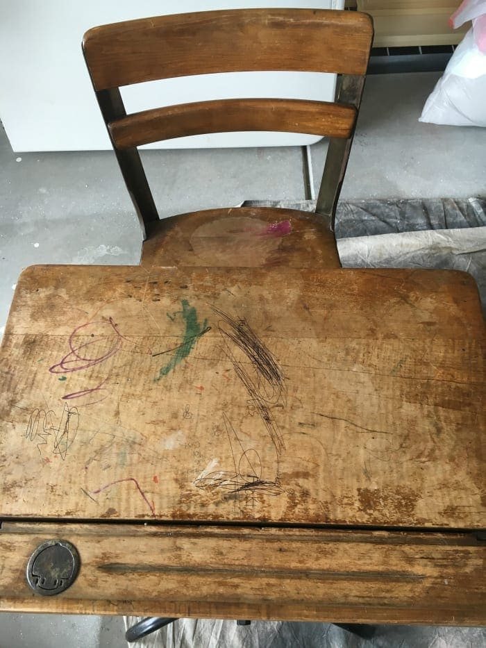 Back-To-School Style Guide, Antique Schoolhouse Desk Makeover & Simple DIY Homework Station | unigumushane.com