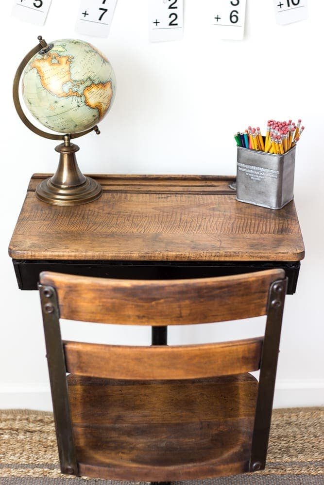 Back-To-School Style Guide, Antique Schoolhouse Desk Makeover & Simple DIY Homework Station | unigumushane.com