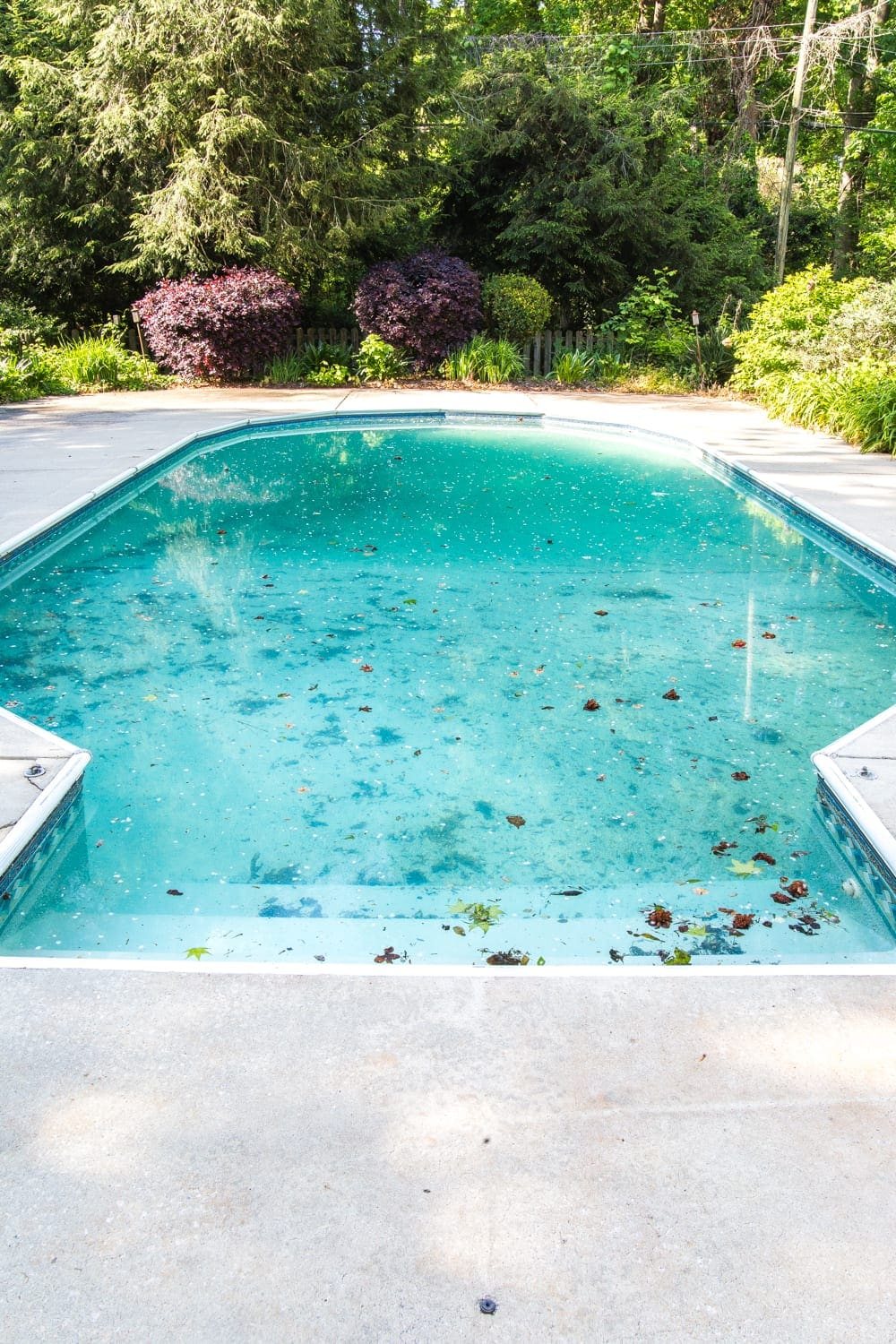 Backyard Before Tour and Pool Makeover Plans | unigumushane.com - How to improve an outdated vinyl liner pool